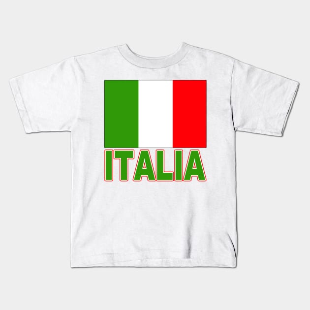 The Pride of Italia - Italian Flag Design and Language Kids T-Shirt by Naves